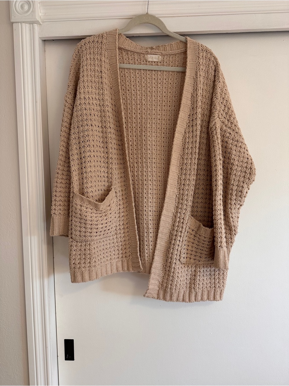Cozy Loose Knit Open-Front Sweater Cardigan - Cream